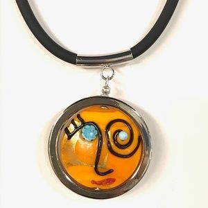 Abstract Glass Necklace - 02